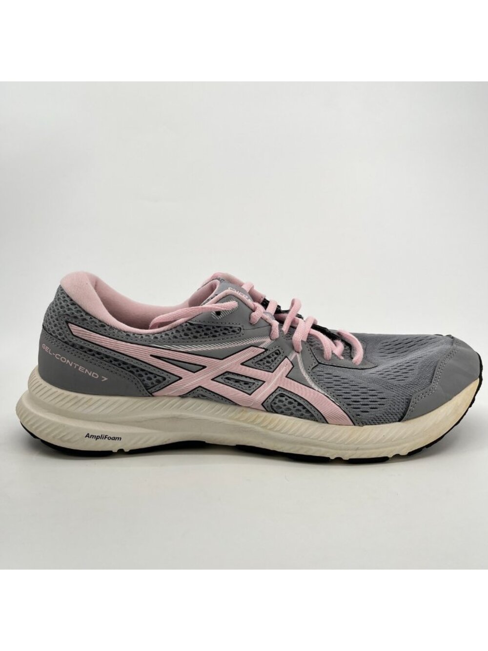 Asics Gel-Contend 7 Womens Size 12D Gray Pink Athletic Running Shoes Sneakers
